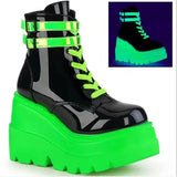 Design Women High Heels Punk Gothic Female Motorcycle Boots Platform Women Boots Wedges Ankle Boots MartLion