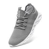 Men's Casual Sport Shoes Light Sneakers White Outdoor Breathable Mesh Black Running Athletic Jogging Tennis Mart Lion 46 Light Grey 