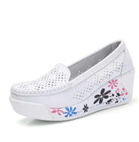 Women's shoes summer shake out Single The nurse's white and platform Breathable hollow MartLion