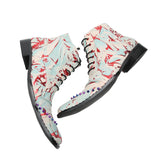 Design Boots For Men's Mixed Colors Print Real Leather Dress Shoes Rivets High Top Chelsea MartLion   