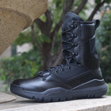 Tactical Boots Army Fans Men's Ultralight Breathable Assault Combat Outdoor Training Sports Hiking Climnbing Shoes MartLion Black 38 
