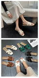 Sandals Women's High Heel Flats Square Heel Beach Slippers Elegant Summer Slippers MartLion   