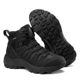 Men Platform Boots Outdoor Waterproof Casual Sneakers Working Men Ankle Boots Hiking Safety Shoes Mens Athletic MartLion KM-888-Black 40 