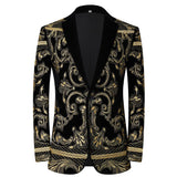 High-end Luxury Court Banquet Cardigan Suit Jacket Men's Stand-up Collar Embroidery Wedding Dress Coats blazers MartLion D Eur XS (US 36R) 