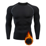 3pcs Gym Thermal Underwear Men's Clothing Sportswear Suits Compression Fitness Breathable quick dry Fleece men top trousers shorts MartLion top Style 1 S 