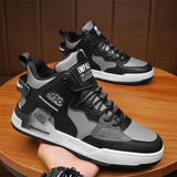 Men's Vulcanize Shoes Slip-On Black Pu Leather Sneakers Casual Microfiber Platform Outdoor Running Sport Design Luxu MartLion   