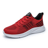 Outdoor Casual Shoes For Men's Running Lightweight Knitting Mesh Breathable Cushioning Sneakers Luxury Brands MartLion Red 39 