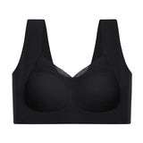 Women's Bras Top Seamless Push Up Underwear Anti Sagging Wire Free Bralette Yoga Fitness Sleep Vest MartLion black One Size XXXL