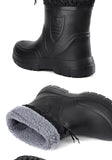 Winter Windproof Cotton Rain Boots Men Warm Light Ankle Rainboots Black Slip on Rain Shoes Men MartLion   