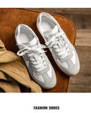 Genuine Leather Retro Sneakers Men's Women Low Sneakers Casual Lace-up Jogging basket homme MartLion   