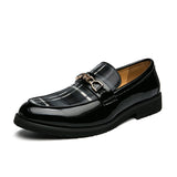 Men's Loafers Casual Shoes Luxury Leather Slip-on British Style Striped Soft Moccasins MartLion black 38 