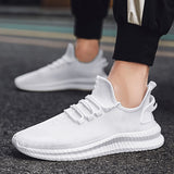 Mesh Men's Shoes Breathable White Sneakers Trendy Lightweight Black Walking Tenis Zapatillas Hombre Mart Lion   