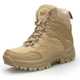 Tactical Boots Men's Breathable Army With Side Zipper Leather Military Tactical Wear Resistant Mart Lion Sand Eur 39 