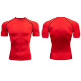  Men's Running Compression T-shirt Short Sleeve Sport Tees Gym Fitness Sweatshirt Jogging Tracksuit Homme Athletic Shirt Tops MartLion - Mart Lion