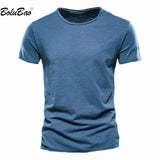 Outdoor Casual T-shirt Men's Pure Cotton Breathable Street Wear Short Sleeve Mart Lion   
