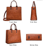 Vintage Handbags for Women Female Soft Leather Shoulder Messenger Bags Ladies Casual Tote Large Capacity Sac Mart Lion   