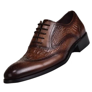 Men's Formal Shoes Crocodiles Pattern Faux Leather Dress Brogues Brand Designer Party Wedding Casual Loafers MartLion   
