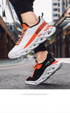 Damyuan Men's Casual Sports Sneakers Athletic White Orange Breathable Weave Outdoor Running Tennis Shoes Mart Lion   