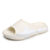 Men's Slippers Summer Breathable Beach Leisure Shoes Slip On Sandals Lightweight Soft Unisex Sneakers Zapatillas Mart Lion 1-White 7.5 