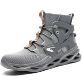 Man's Shoes Puncture-Proof Work Sneakers Lightweight Work Steel Toe Safety Boots Indestructible MartLion 45 grey 