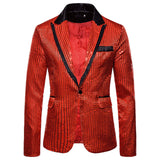 Gold Shiny Men's Jackets Sequins Stylish Dj Club Graduation Solid Suit Stage Party Wedding Outwear Clothes blazers MartLion