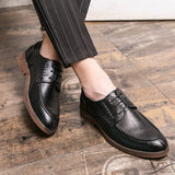 Lace up Men's Dress Shoes Elegant microfiber Leather Formal Oxfords social Mart Lion   