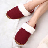 Women's Cotton Slippers Winter Warm Fur Home Slippers Indoor House Shoes Outdoor Antiskid Rubber Sole Plush Slipper MartLion   