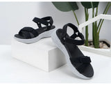 Casual Open-toe Women Sandals Non-slip Solid Color Hook Loop Platform Summer Beach Shoes MartLion   