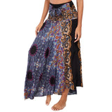 Summer Long Skirts Women Bottom Vintage Two Way Wear Beach Dress MartLion S01102-black gold One Size 