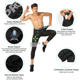 Compression Pants for Men Capri Leggings Cool Dry Workout Running Athletic Gym Tights Bottom with Pockets MartLion