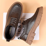 British Style Casual Shoes Men's Leather Lace-up Work Zapatos Hombre MartLion   