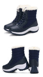 Women Boots Waterproof Snow Boots Warm Plush Winter Shoes Mid-calf Non-slip Winter Female MartLion   