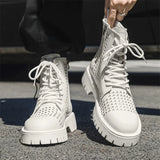 Men's English Style Thick Sole Design Men Boots  Layer Leather Casual Boots