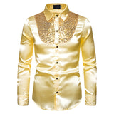 Shiny Gold Sequin Glitter Embellished Blazer Jacket Men's Nightclub Prom Suit Blazer Homme Stage Clothes For singers Mart Lion Gold 2 M 