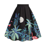 Summer Vintage Rockabilly Skirt Casual Knee Length Women Swing Midi Skirts MartLion 06 S 