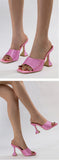 Liyke Summer Crystal Rhinestone Strange Heels Slippers Street Woman Square Toes Dress Party Shoes Sandals Mart Lion   