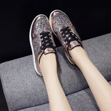 Casual Shoes for Women Lace-Up Sneakers Elegant Vulcanized Flats Luxury MartLion   