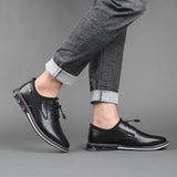 Men's Casual Leather Shoes Light Driving Flats Outdoor Sports Mart Lion   