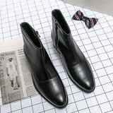 Mid Calf Men's Boots Genuine Leather Shoes Chelsea Dress Warm Winter With Masculina Mart Lion   