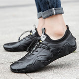 Leather Casual Shoes Men Sneakers Flat  Men  Shoes  Footwear MartLion   