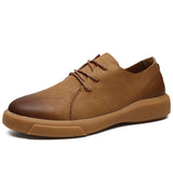 Youth Casual Shoes Brown PU Platform Advanced Trend Social Senior Designer Footwear Men's Shoes MartLion brown 38 