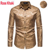 Men's Floral Black Dress Shirts Stylish Long Sleeve Steampunk arty Club Bar Social Shirt Chemise Homme Mart Lion Khaki rose USA S 