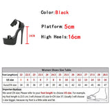 Liyke Black Patent Leather Ankle Strap Women 16CM Sandals Platform Open Toe Party Stripper Heels Pole Dance Shoes MartLion   