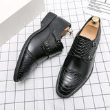 British Style Elegant Men's Dress Shoes Split Leather Formal Social Oxfords Mart Lion   