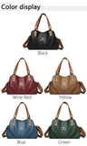 Luxury Soft Leather Handbags Designer Retro Crossbody Bags Women Large Capacity Ladies Shoulder Messenger Sac Mart Lion   