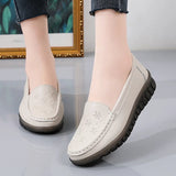 Women Flats Shoes Genuine Leather Loafers Slip On Ballet Flats Flats Walking MartLion   