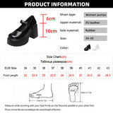White Platform Pumps for Women Super High Heels Buckle Strap Mary Jane Shoes Goth Thick Heeled Party Shoes Ladies MartLion   