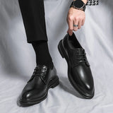 Dress Shoes Leather Men's Pointed Formal Shoes Formal Office Spring Party Luxury Mirror Oxford MartLion   