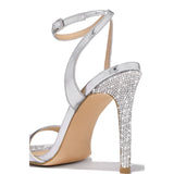 Liyke Elegant Party Sandals Women Wedding Banquet Shoes Crystal Rhinestones Pointed Toe Stripper High Heels Gold Sandalias Mart Lion   