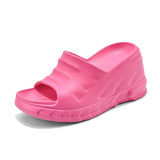 Pink Women Slippers Summer Platform Wedges Slippers Casual Designer Slides Beach Sandals Chaussure Femme Mart Lion 2173 Pink 35-36 